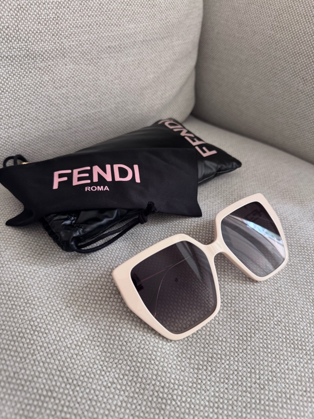 Fendi Women's Oversized Square Sunglasses in Ivory